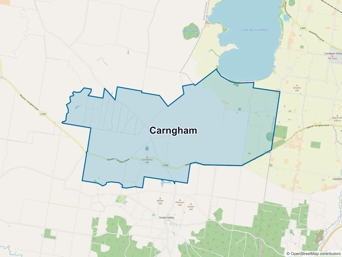 Map of Carngham, VIC, Australia