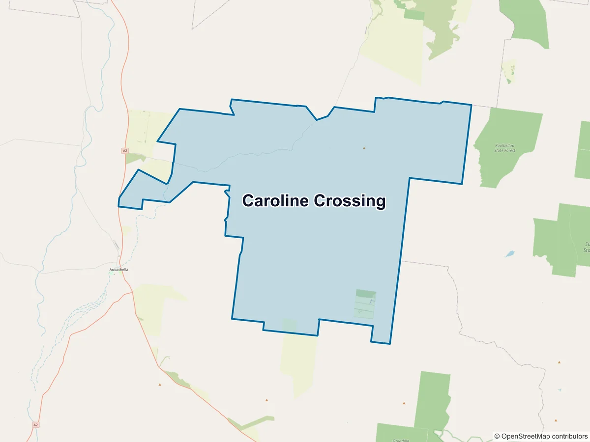 Map of Caroline Crossing, QLD, Australia