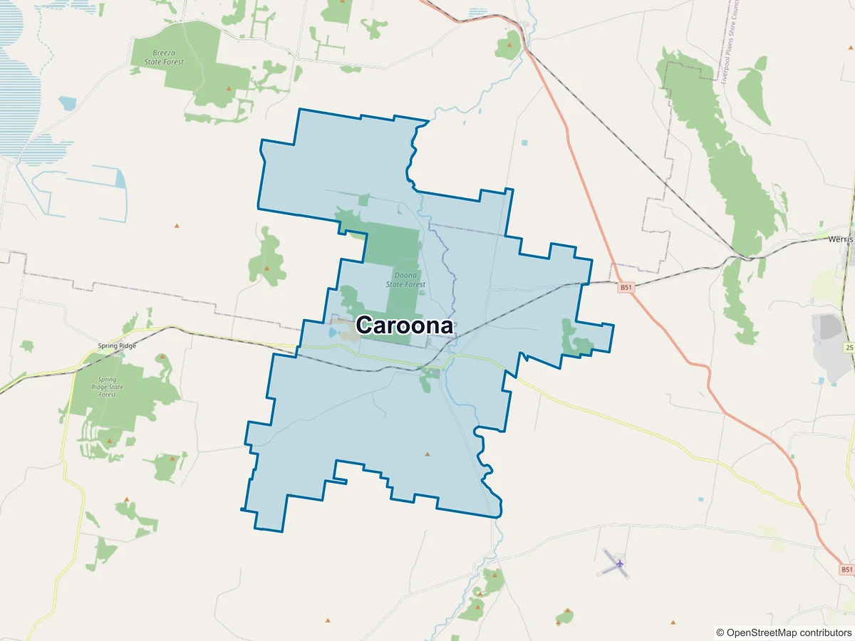 Map of Caroona, NSW, Australia