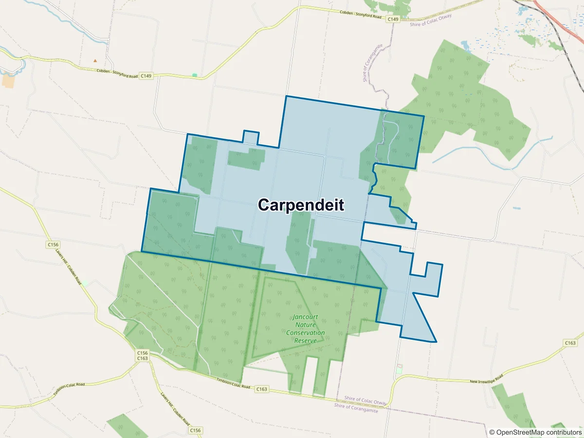 Map of Carpendeit, VIC, Australia