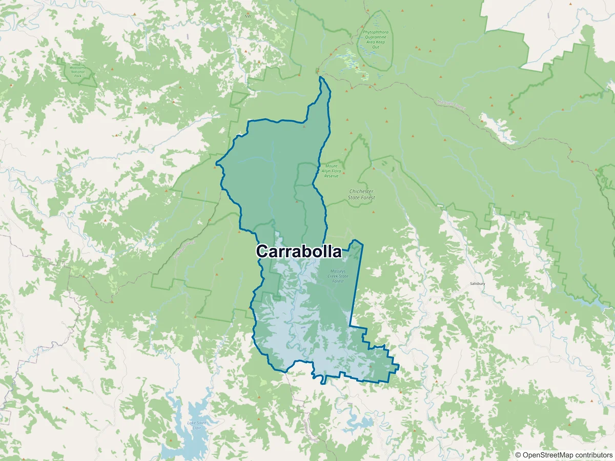 Map of Carrabolla, NSW, Australia