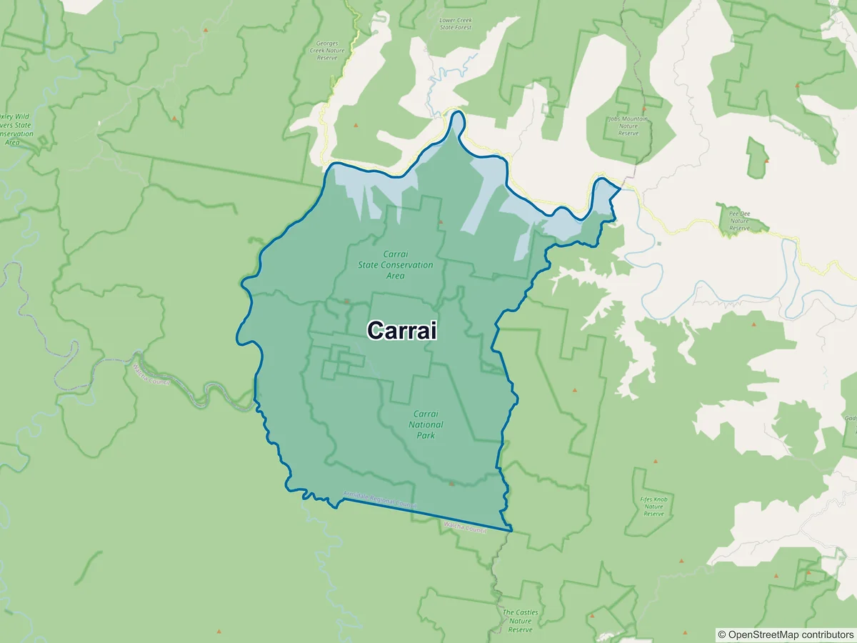 Map of Carrai, NSW, Australia