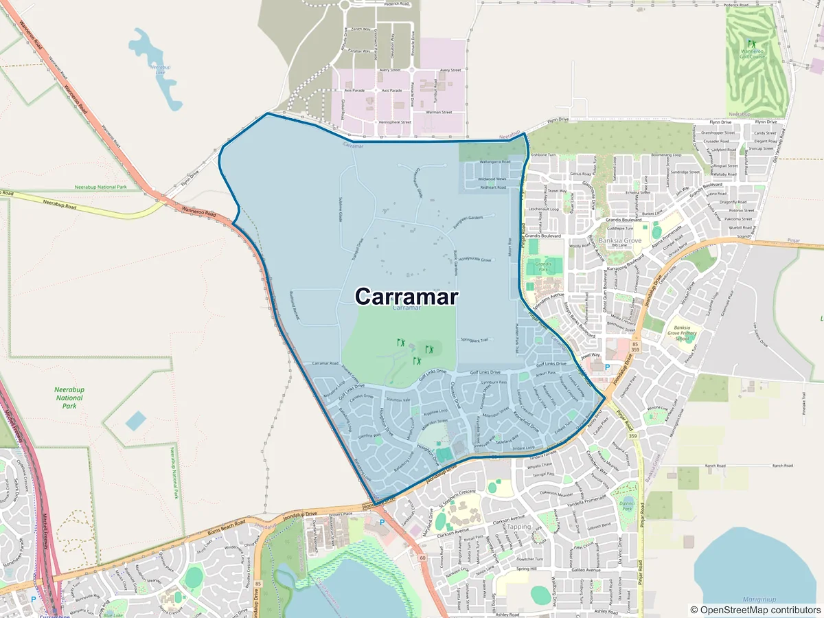 Map of Carramar, WA, Australia