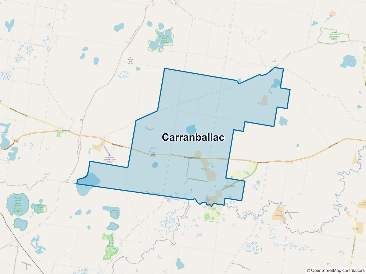 Map of Carranballac, VIC, Australia