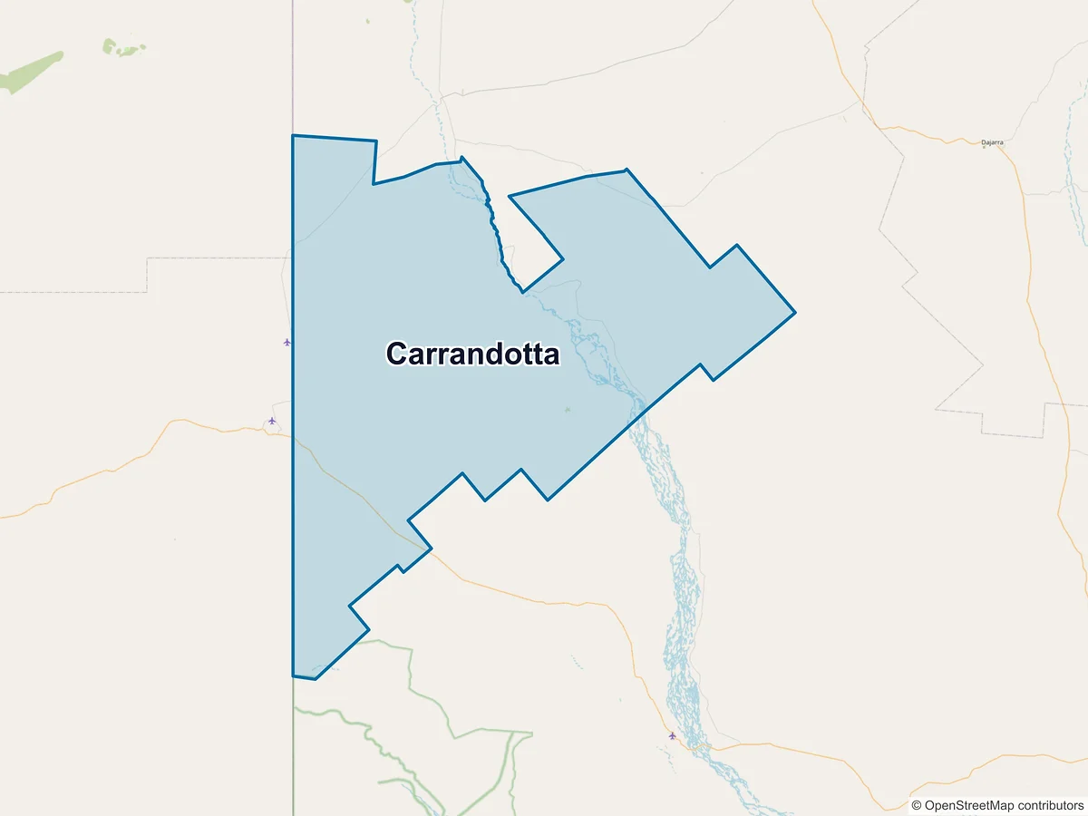 Map of Carrandotta, QLD, Australia