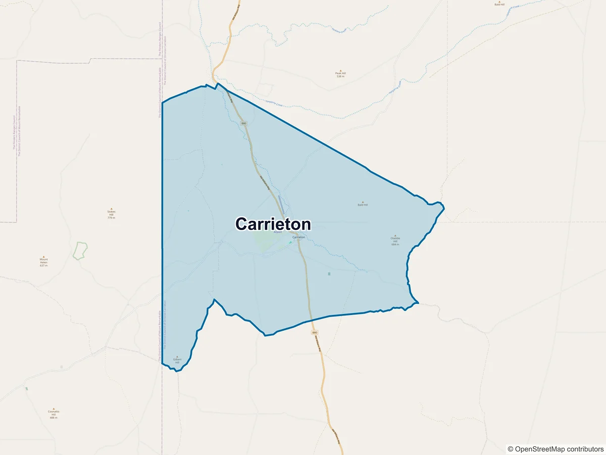 Map of Carrieton, SA, Australia