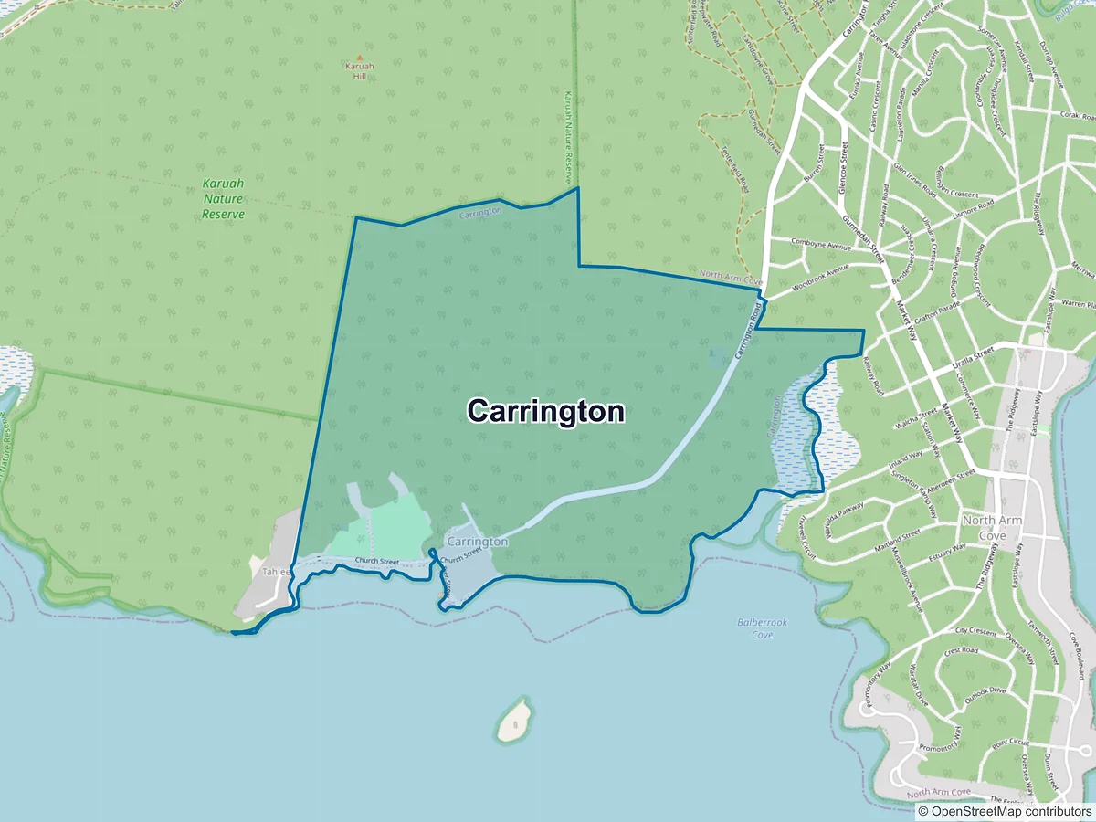 Map of Carrington, NSW, Australia