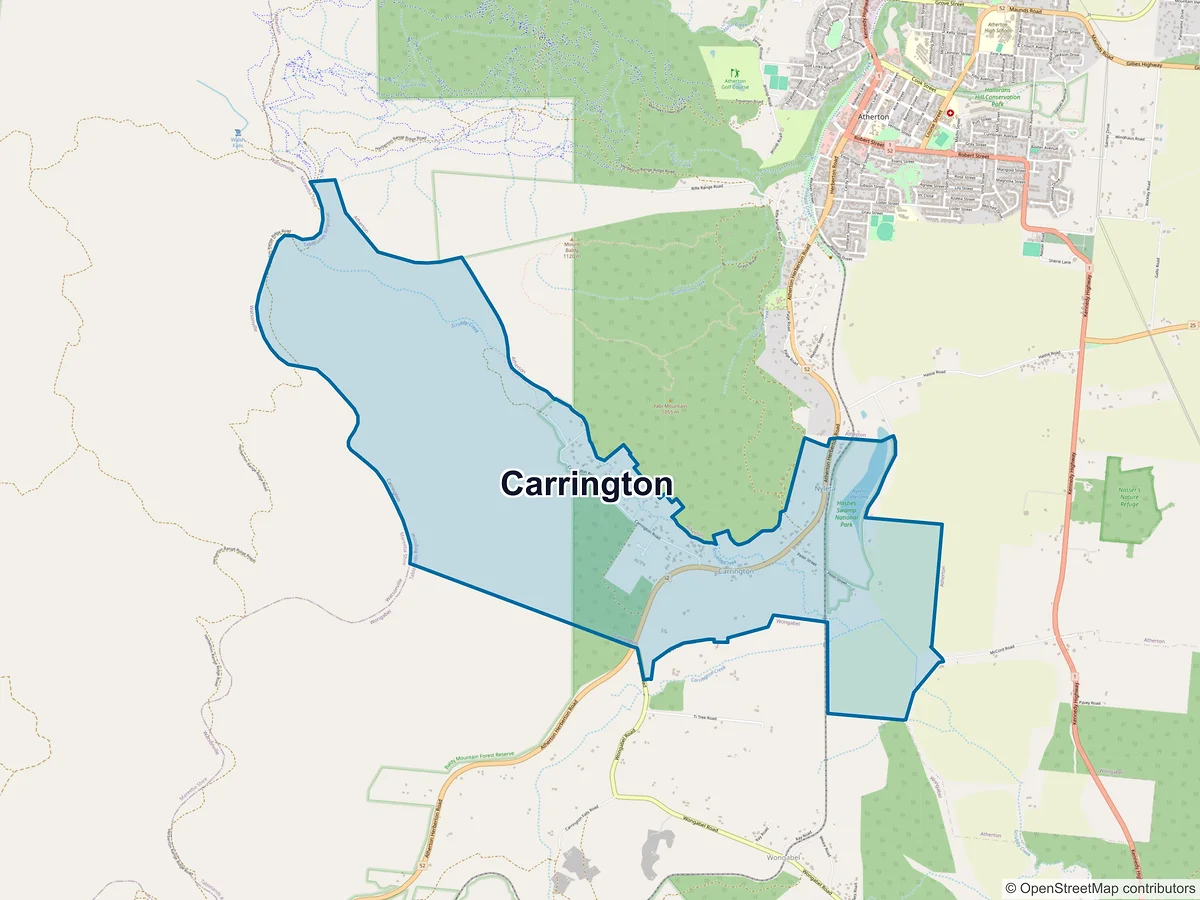Map of Carrington, QLD, Australia