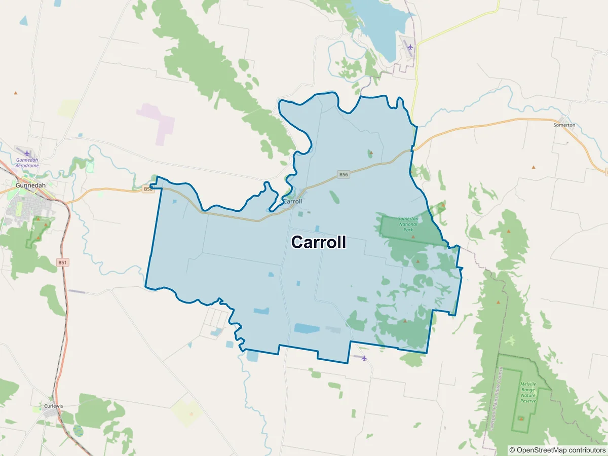 Map of Carroll, NSW, Australia