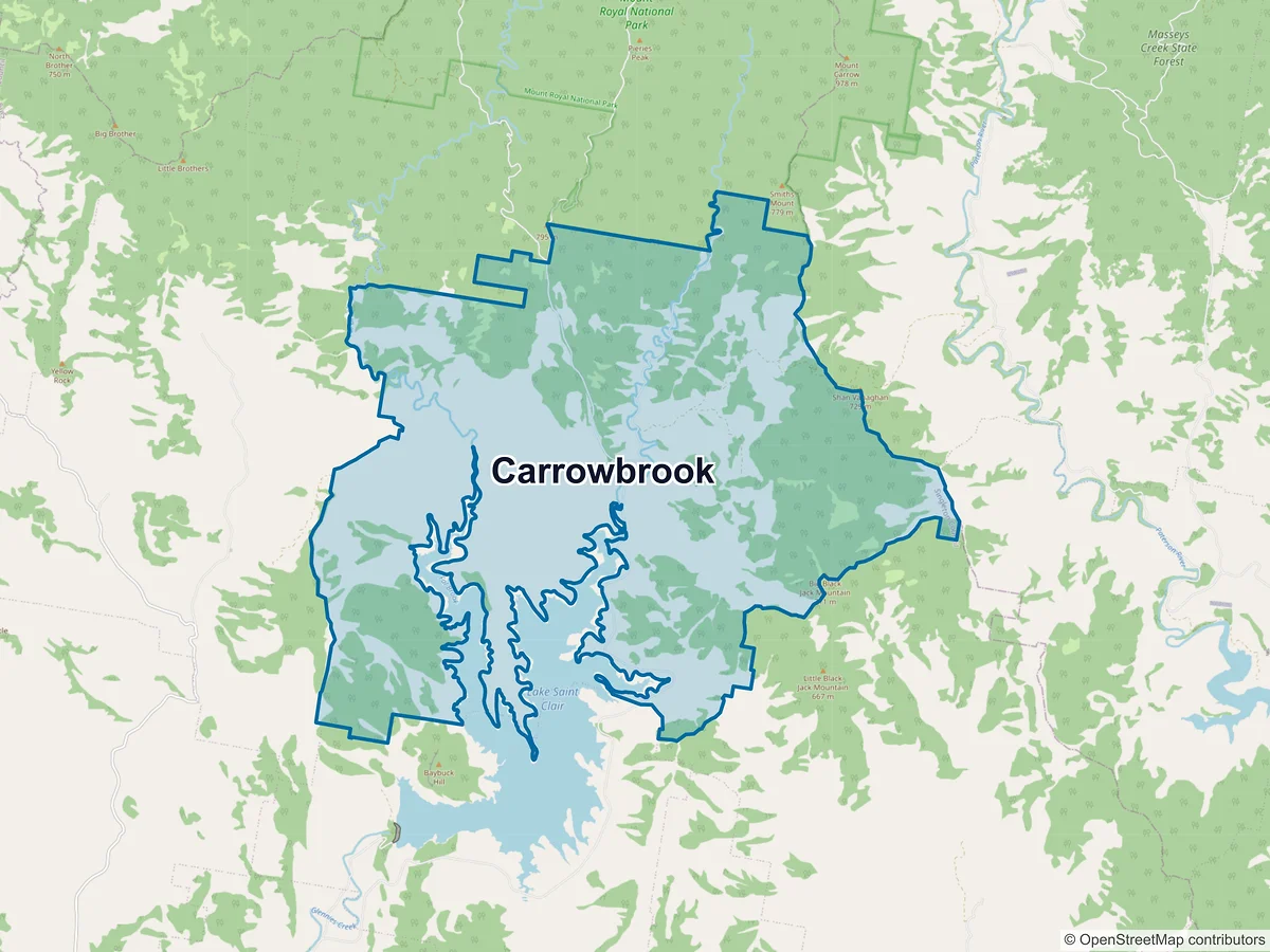 Map of Carrowbrook, NSW, Australia