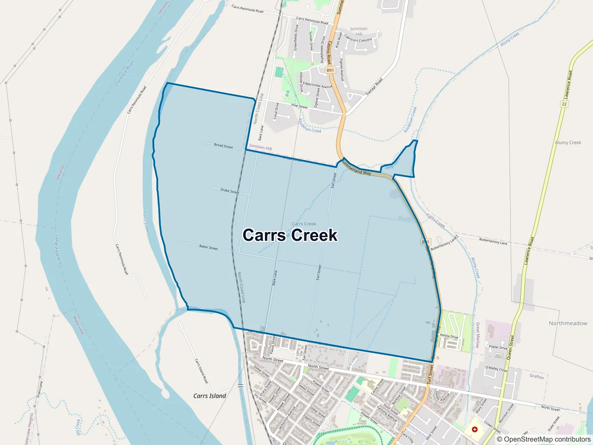 Map of Carrs Creek, NSW, Australia