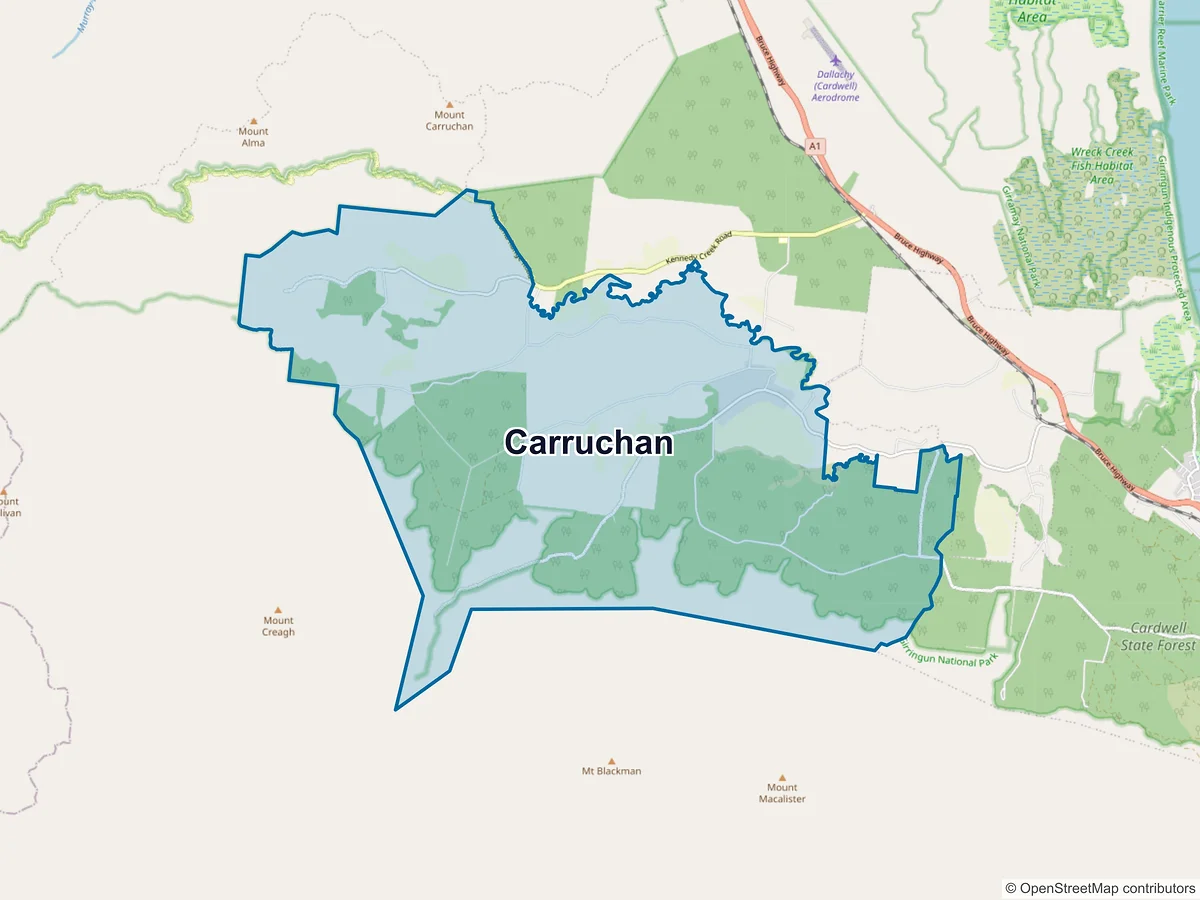 Map of Carruchan, QLD, Australia