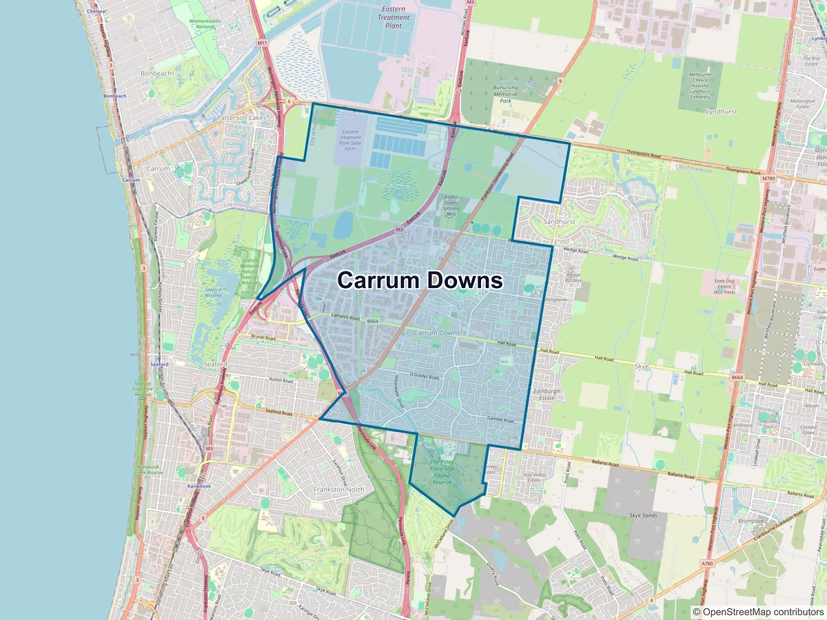 Map of Carrum Downs, VIC, Australia