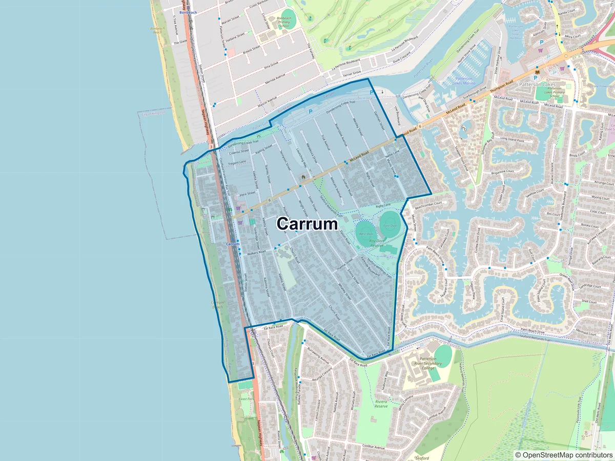 Map of Carrum, VIC, Australia