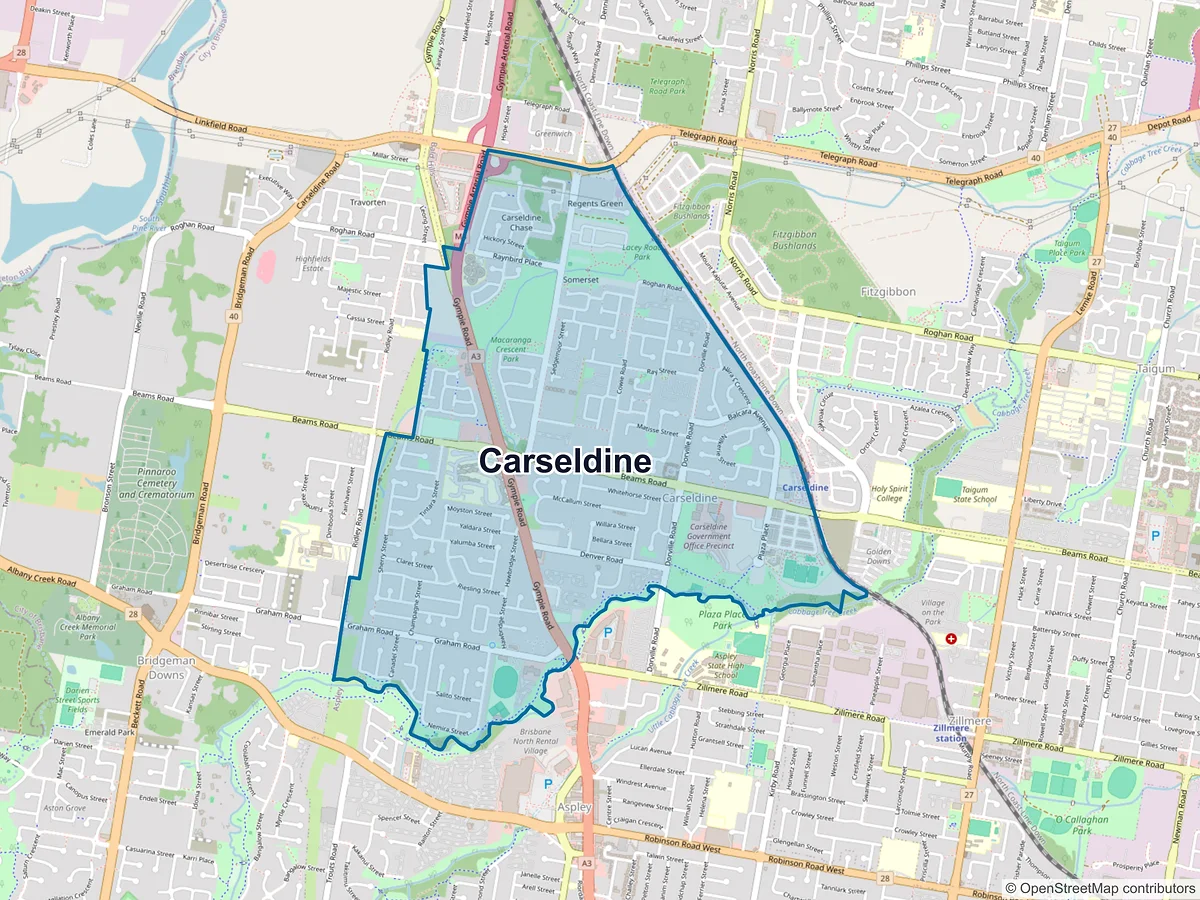 Map of Carseldine, QLD, Australia