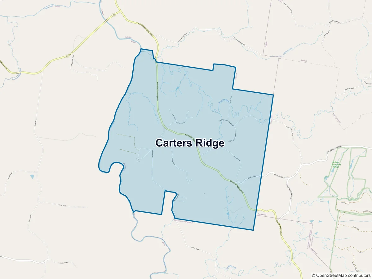 Map of Carters Ridge, QLD, Australia