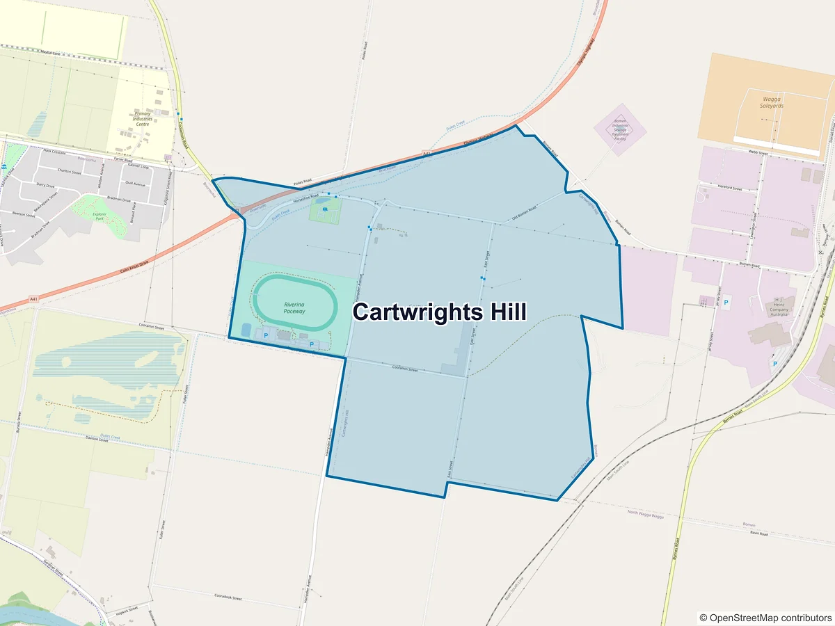 Map of Cartwrights Hill, NSW, Australia