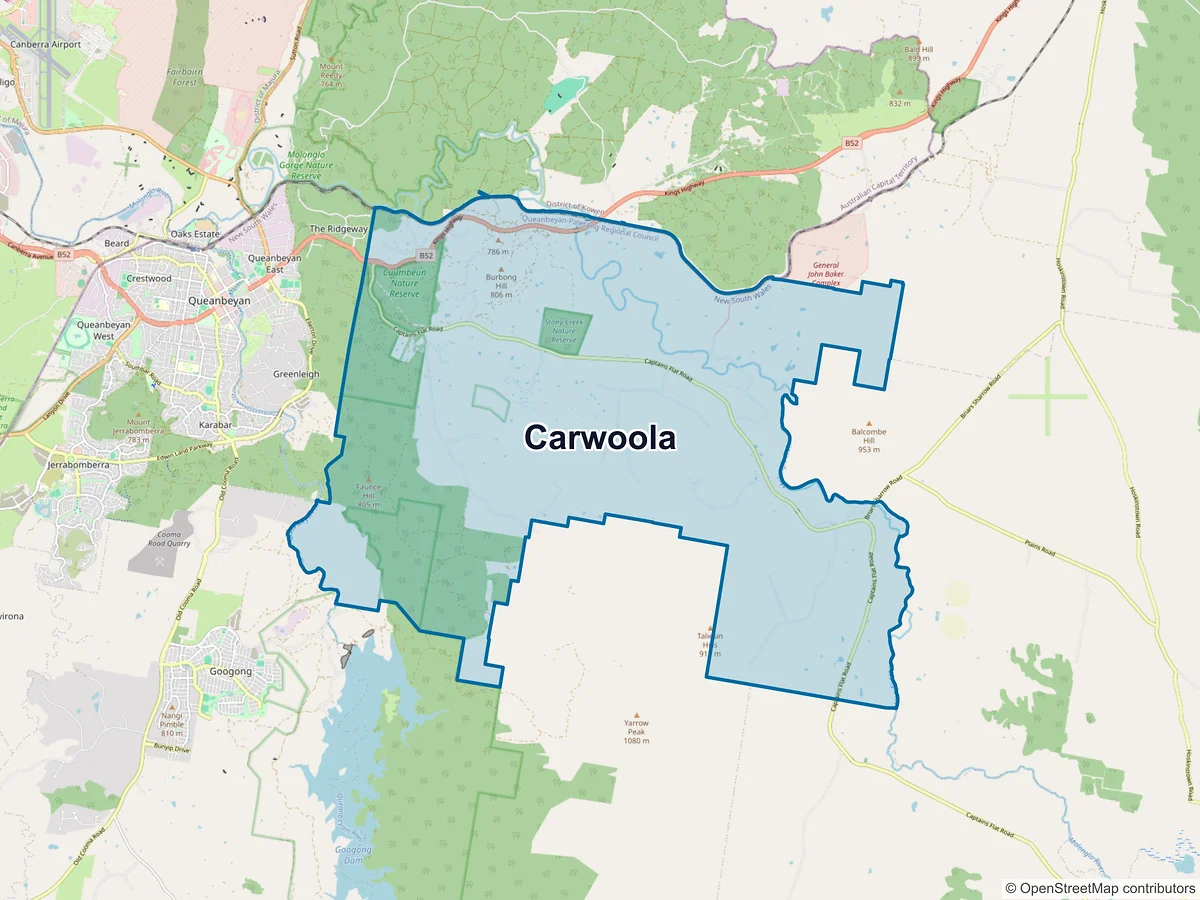 Map of Carwoola, NSW, Australia