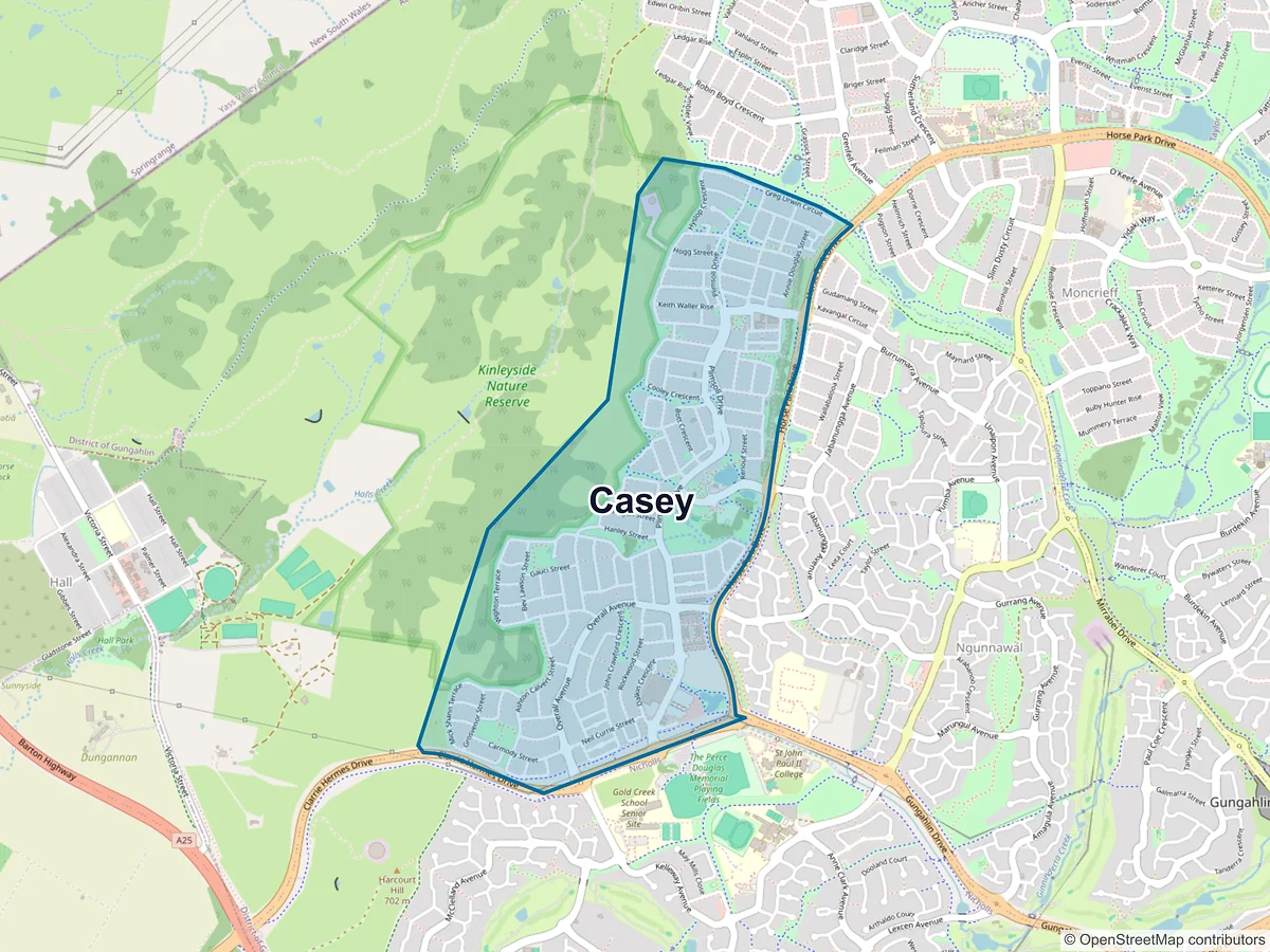 Map of Casey, ACT, Australia