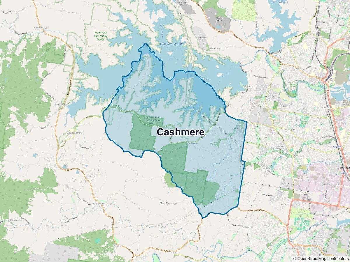Map of Cashmere, QLD, Australia