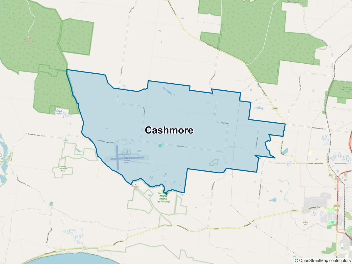 Map of Cashmore, VIC, Australia