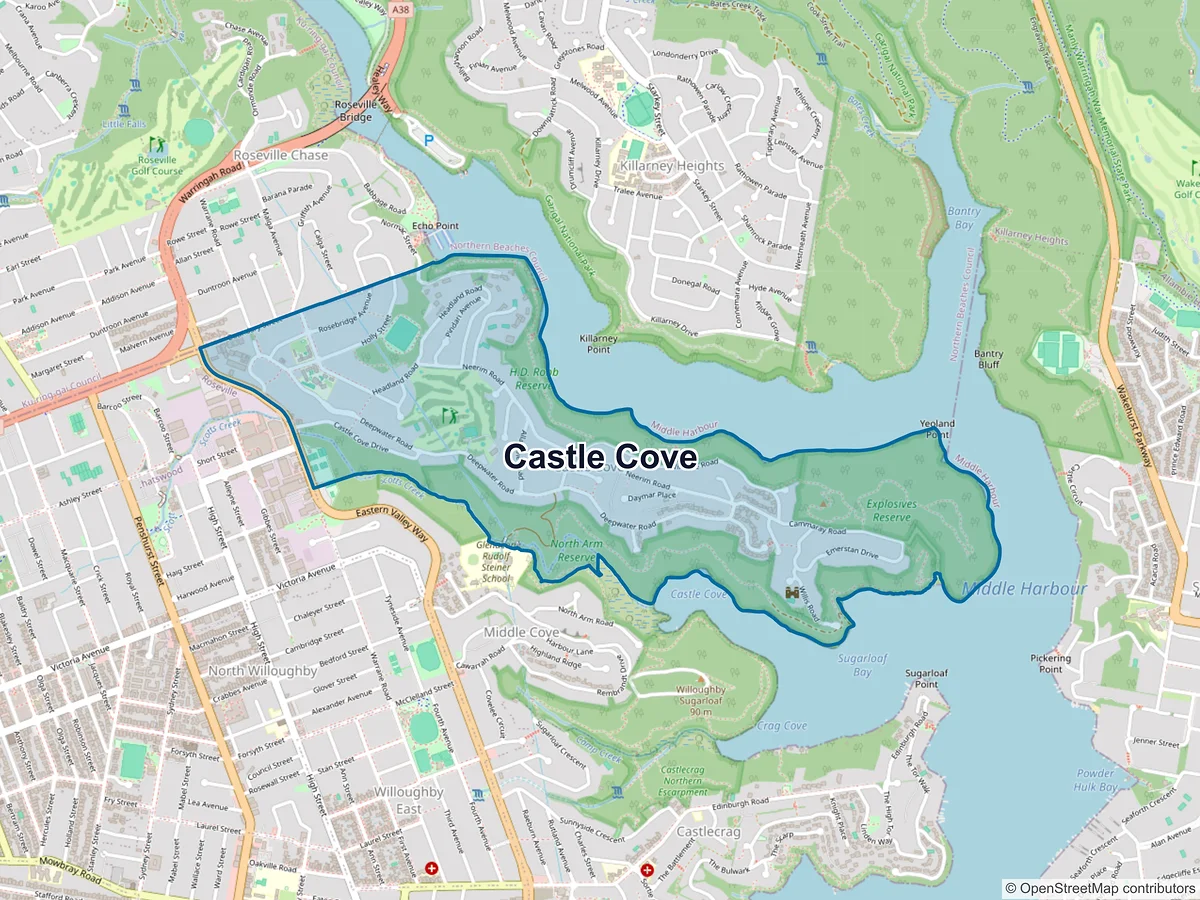 Map of Castle Cove, NSW, Australia