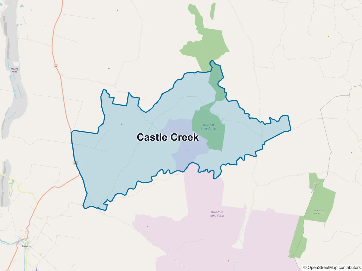 Map of Castle Creek, QLD, Australia