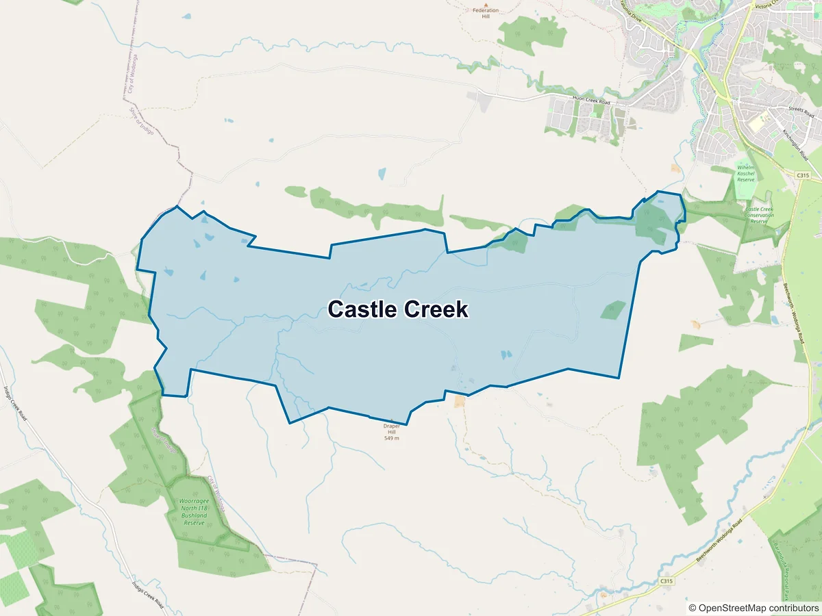 Map of Castle Creek, VIC, Australia