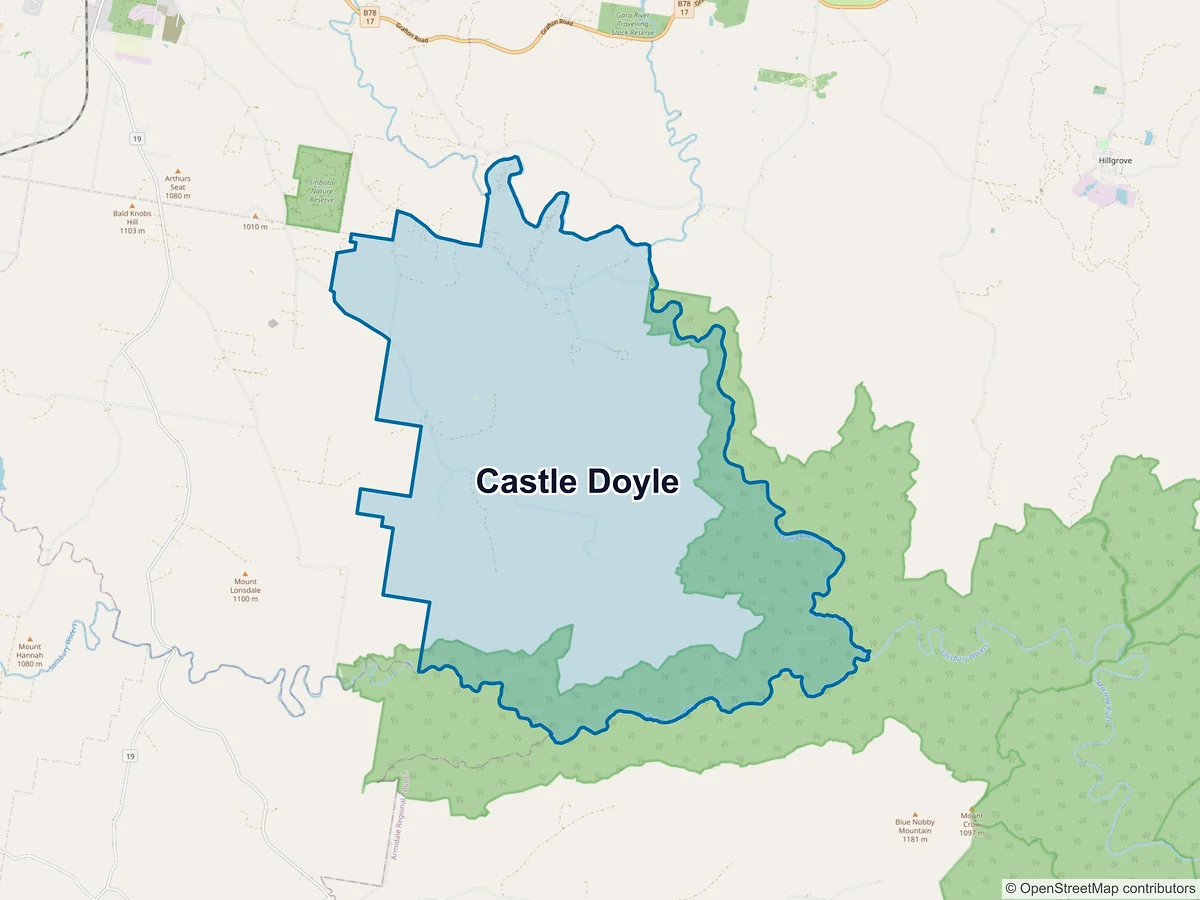 Map of Castle Doyle, NSW, Australia
