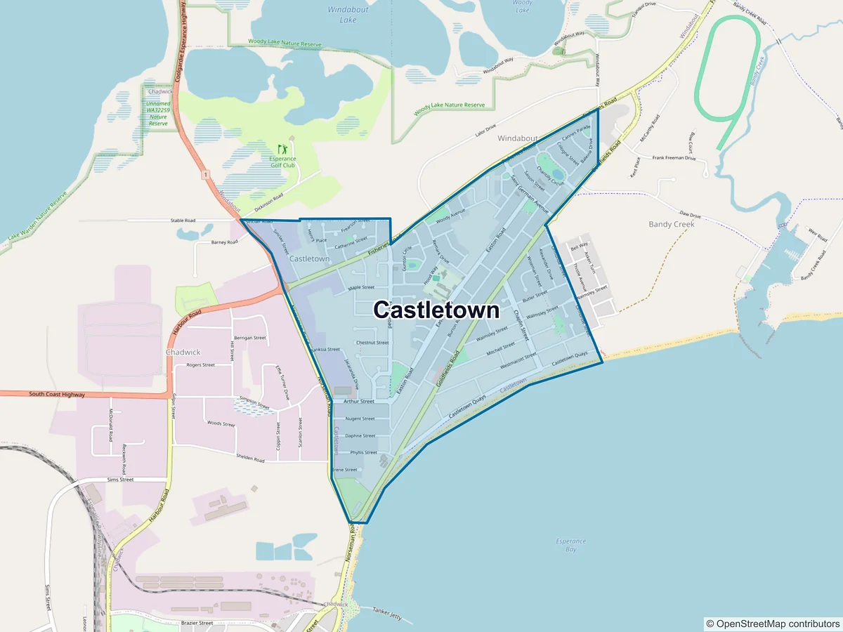 Map of Castletown, WA, Australia