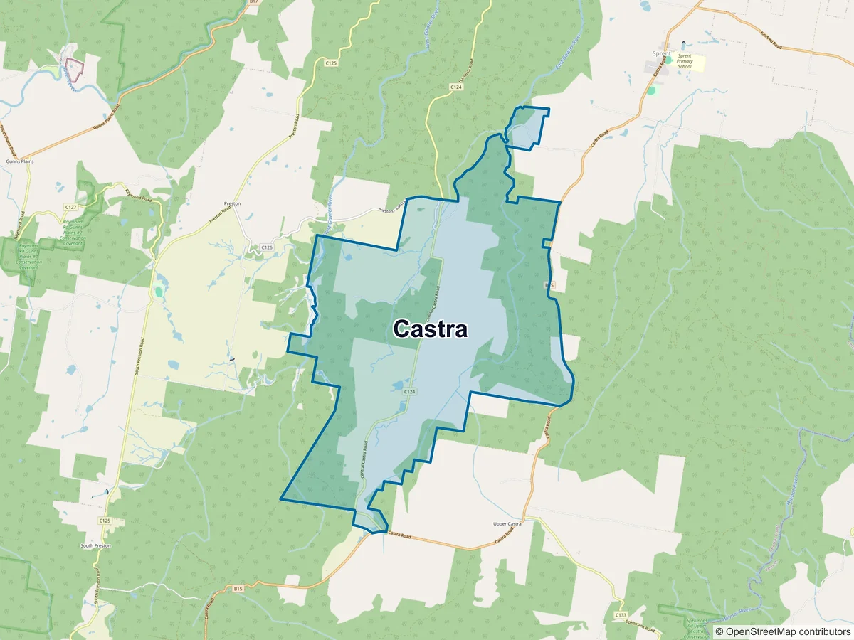 Map of Castra, TAS, Australia