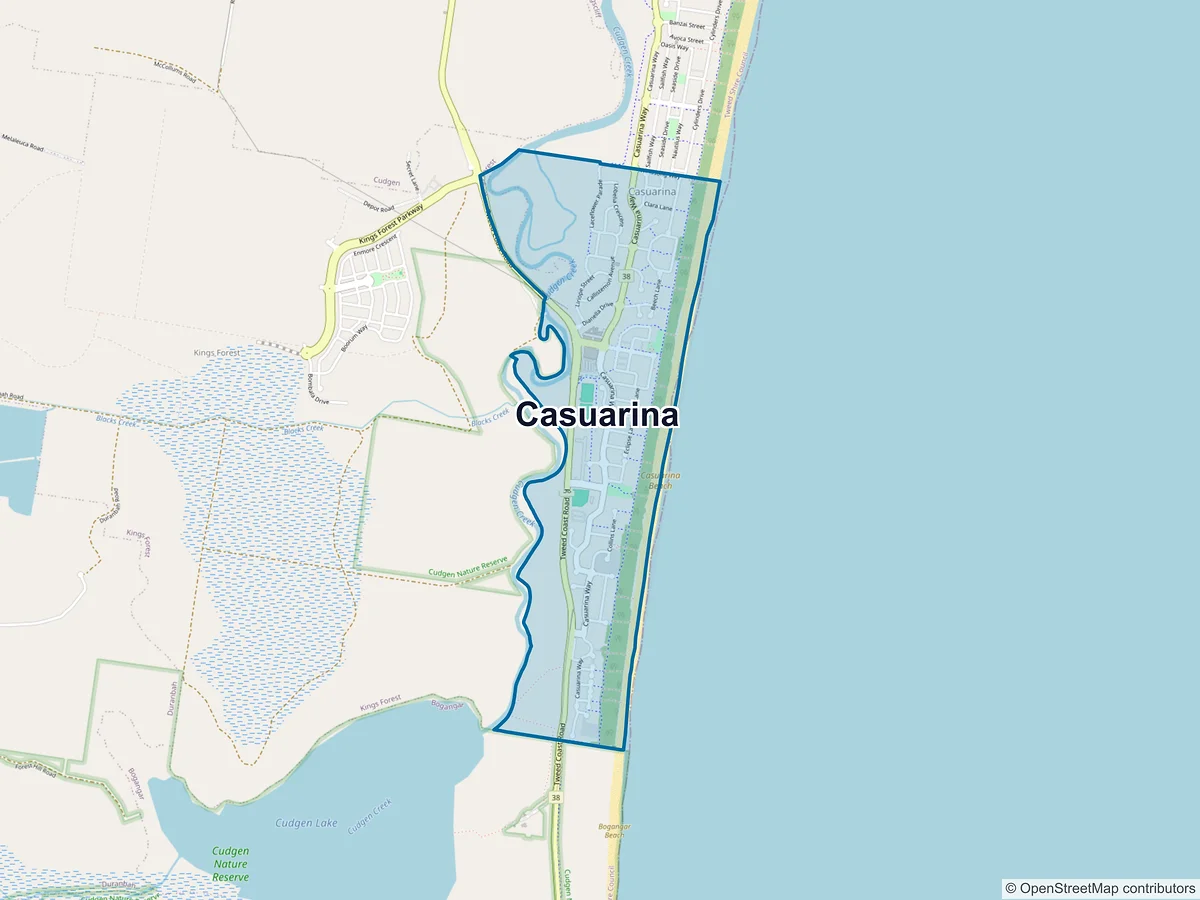Map of Casuarina, NSW, Australia