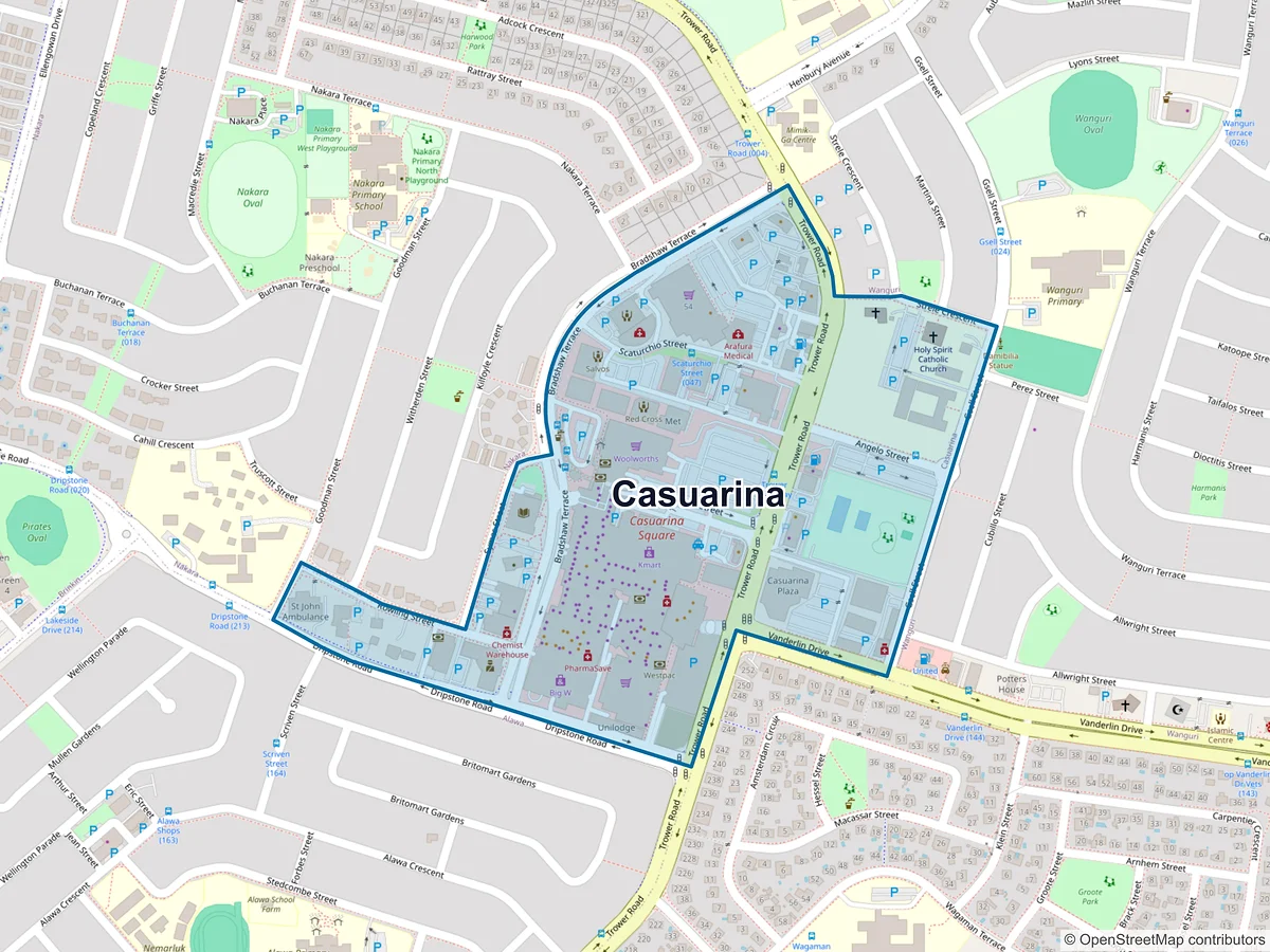 Map of Casuarina, NT, Australia