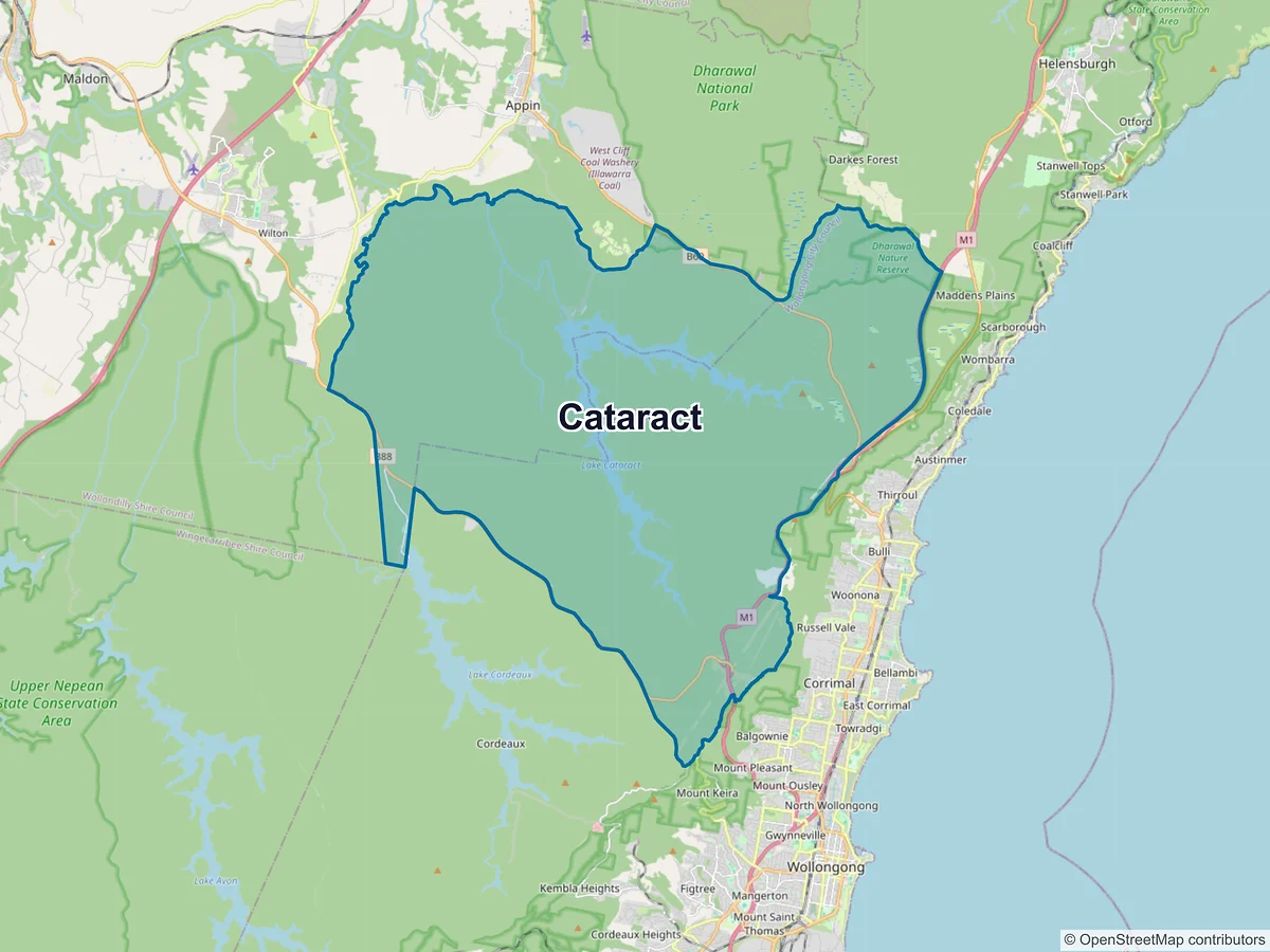 Map of Cataract, NSW, Australia