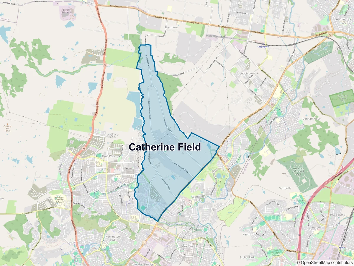 Map of Catherine Field, NSW, Australia