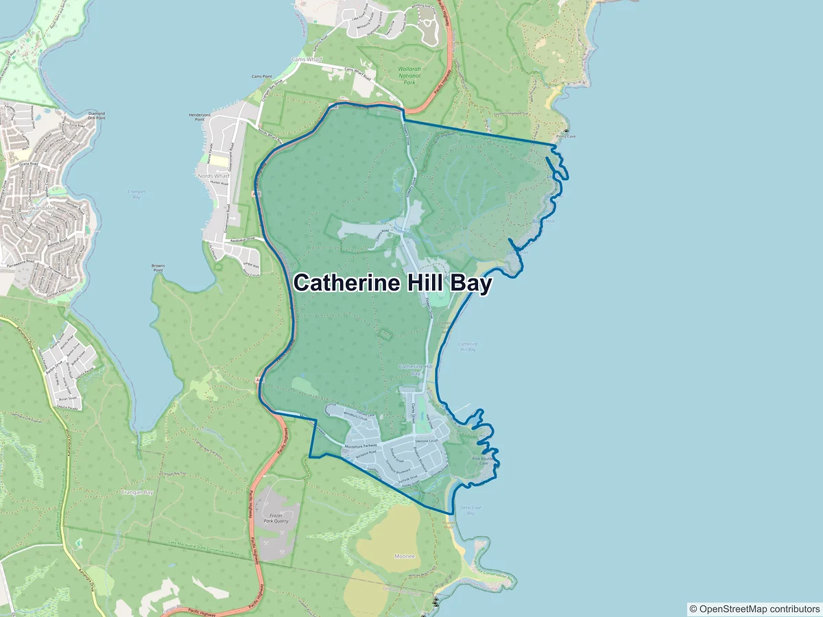 Map of Catherine Hill Bay, NSW, Australia