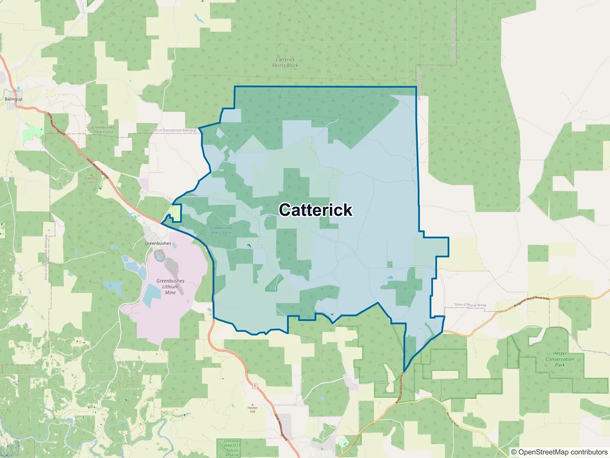 Map of Catterick, WA, Australia