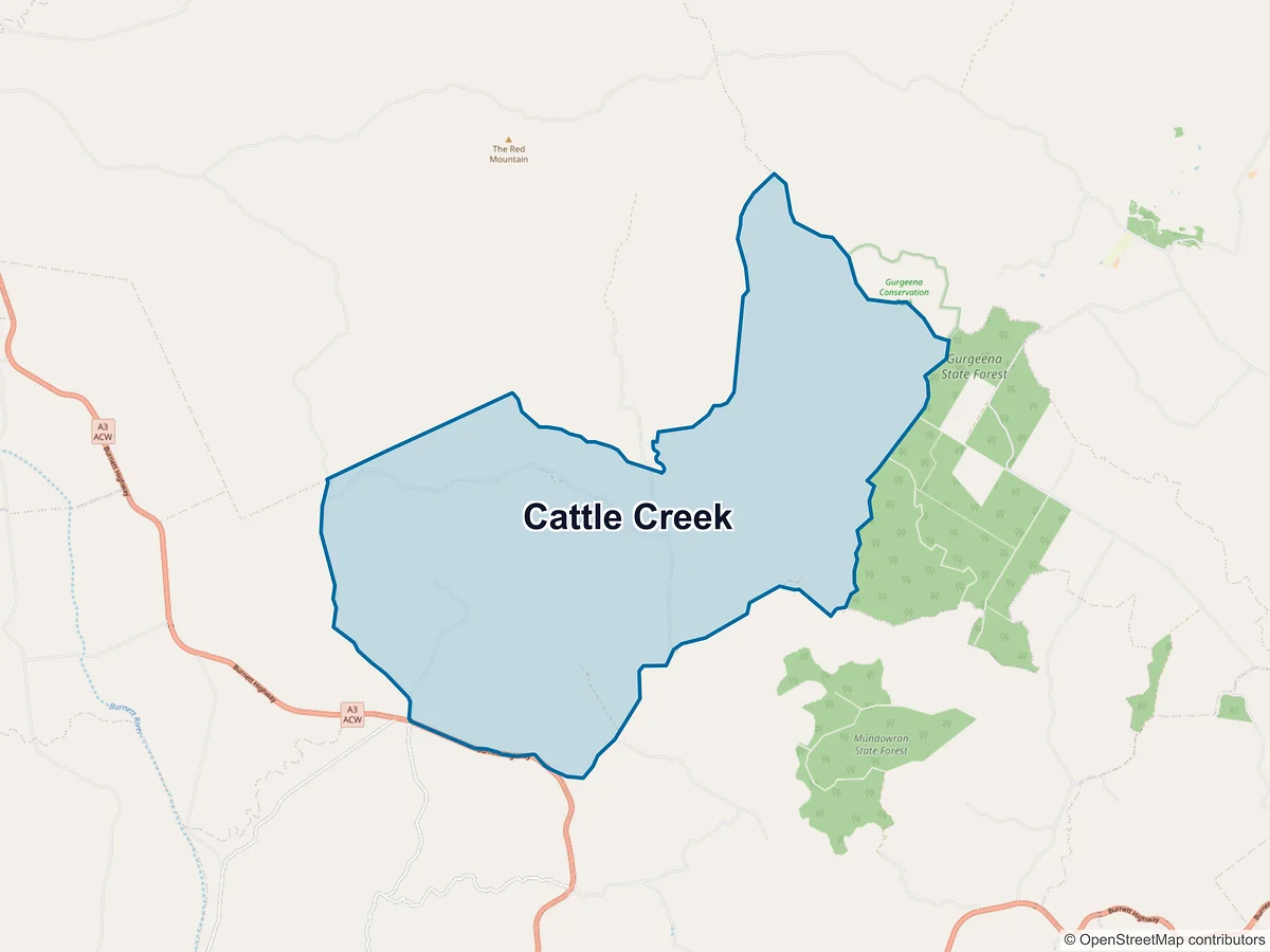 Map of Cattle Creek, QLD, Australia