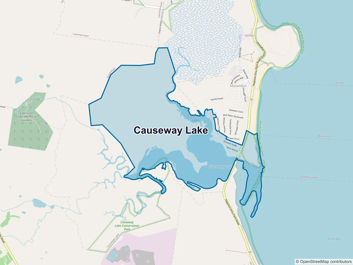 Map of Causeway Lake, QLD, Australia