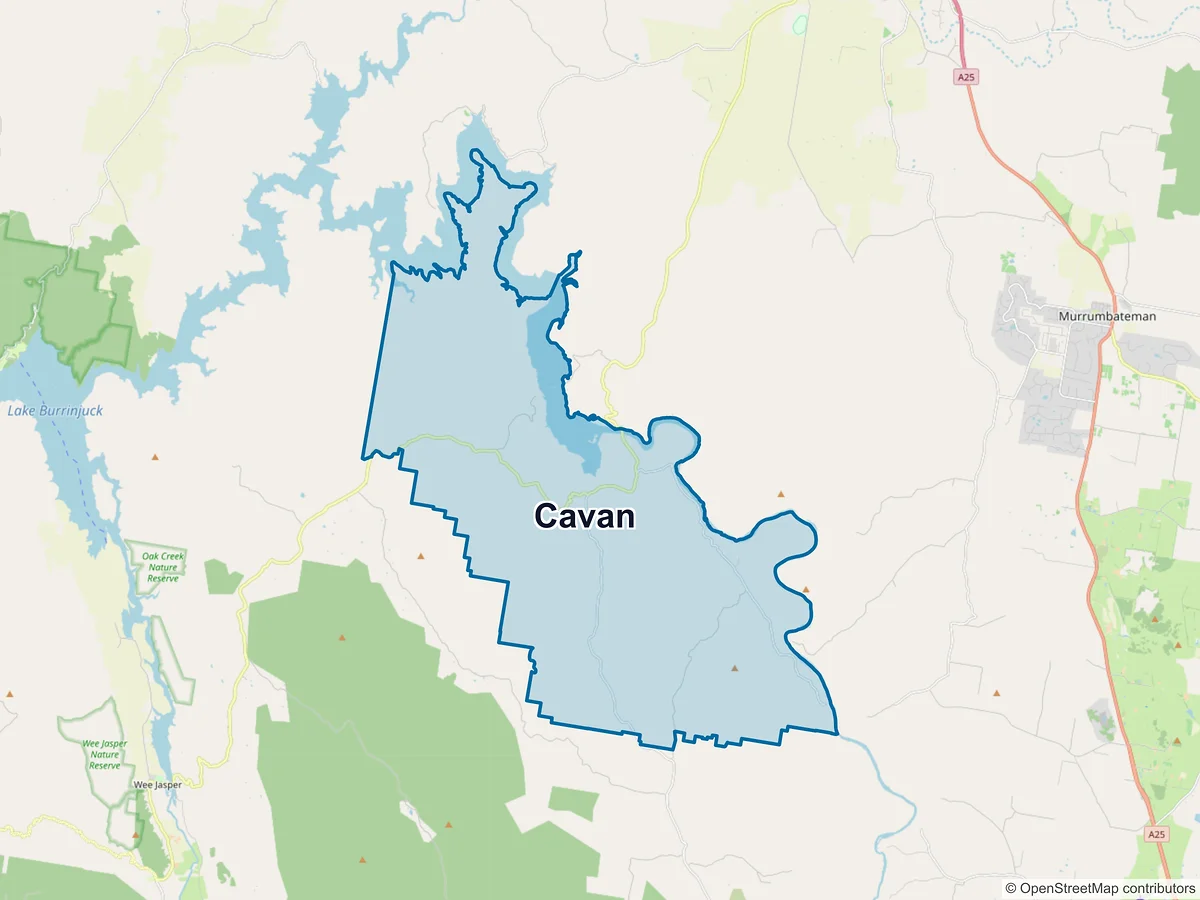 Map of Cavan, NSW, Australia