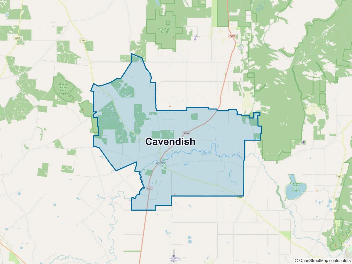 Map of Cavendish, VIC, Australia
