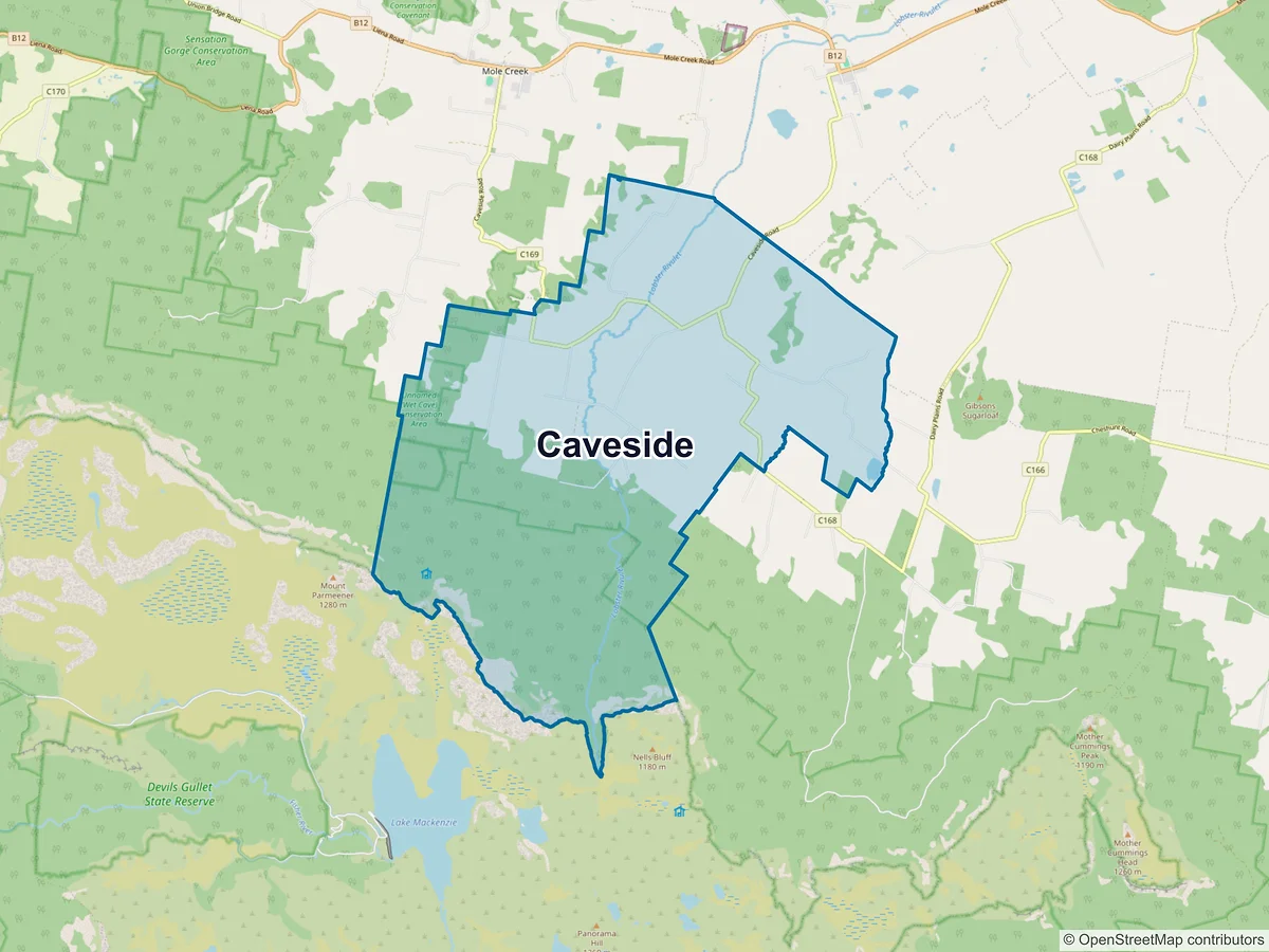 Map of Caveside, TAS, Australia