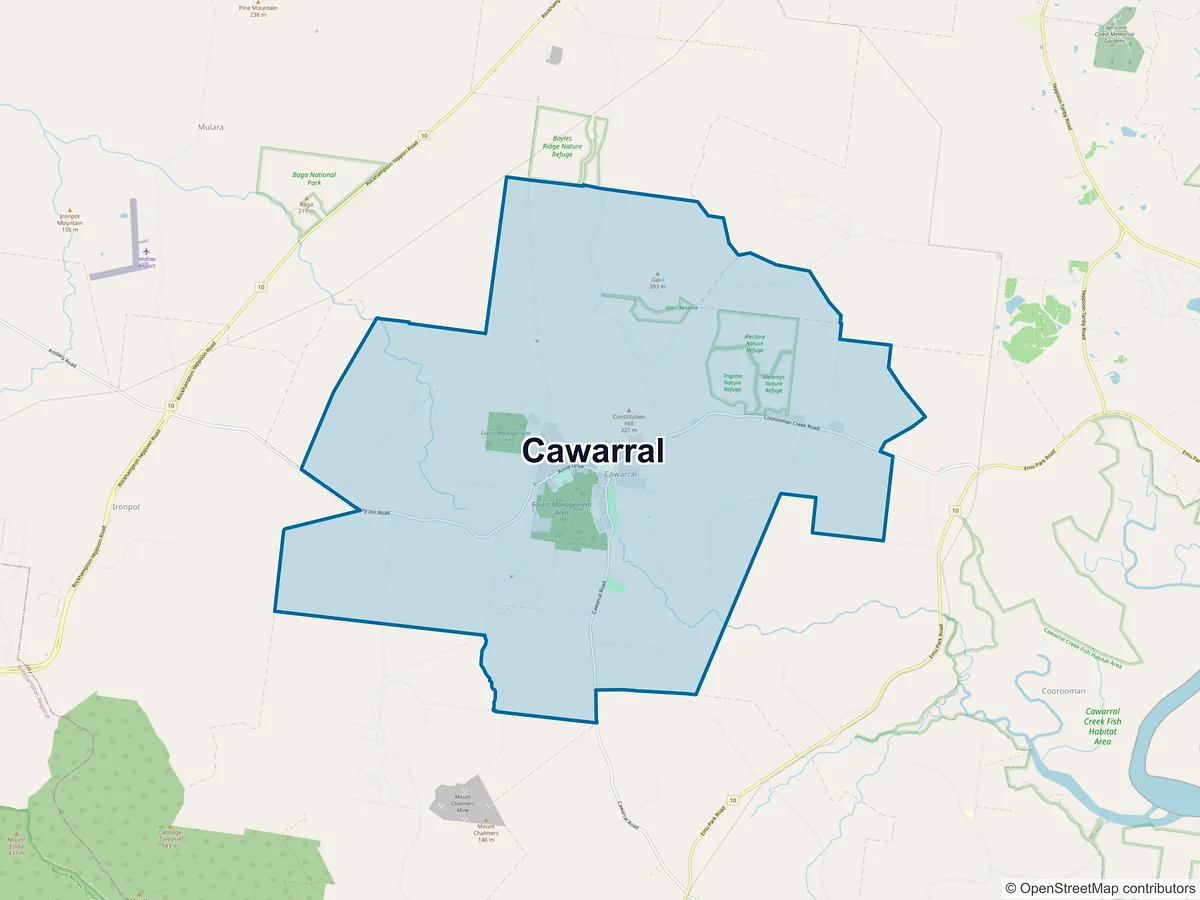 Map of Cawarral, QLD, Australia