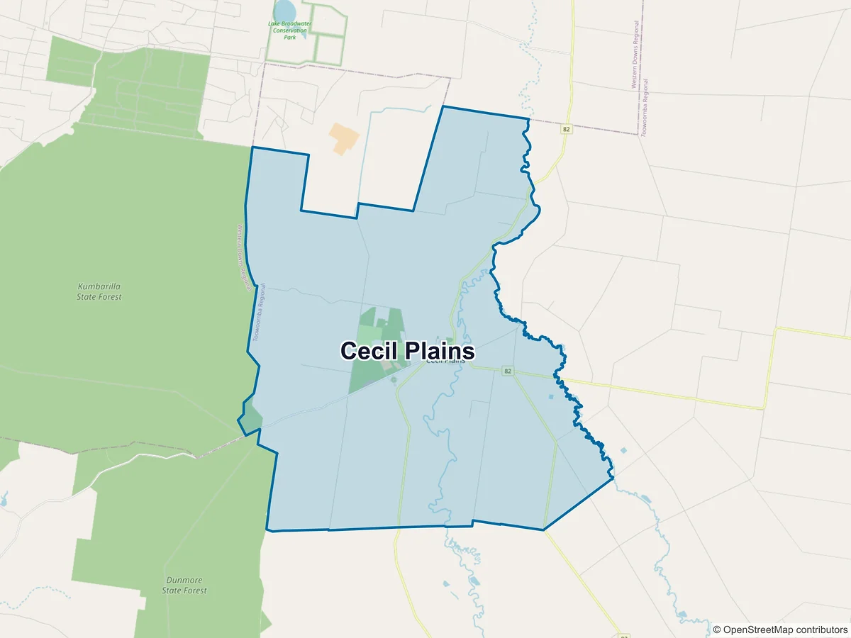 Map of Cecil Plains, QLD, Australia