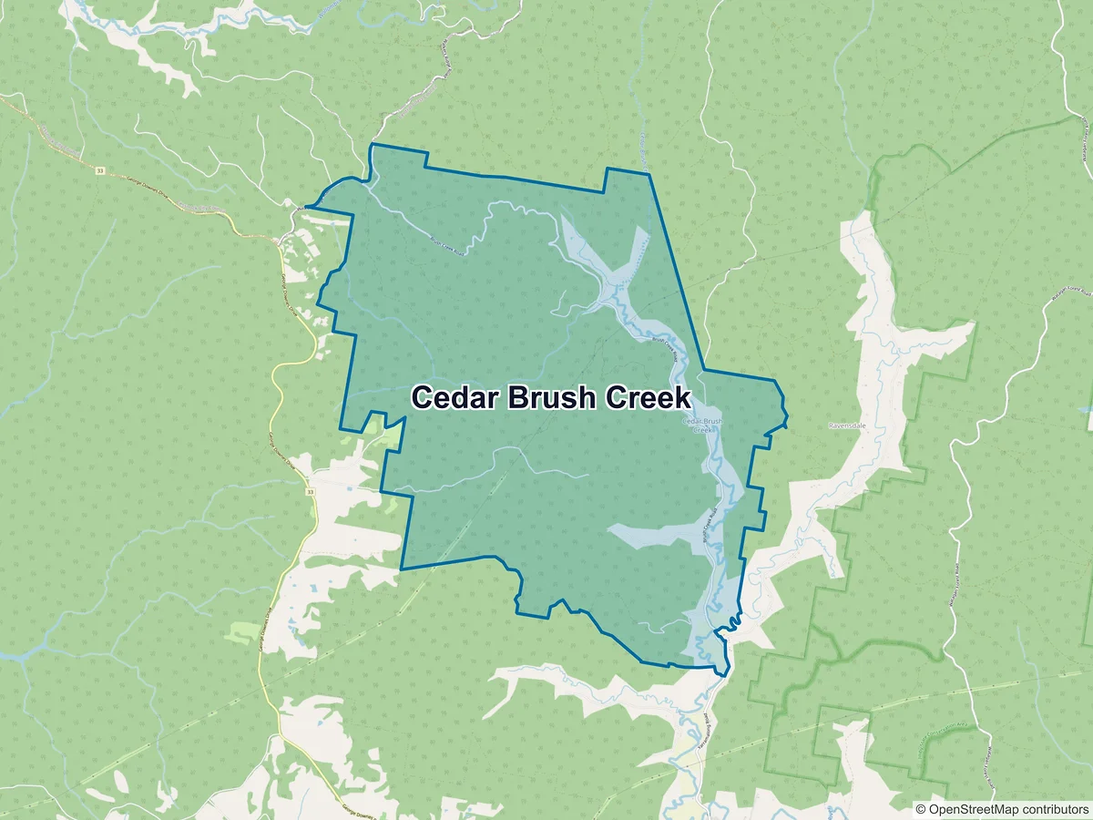Map of Cedar Brush Creek, NSW, Australia