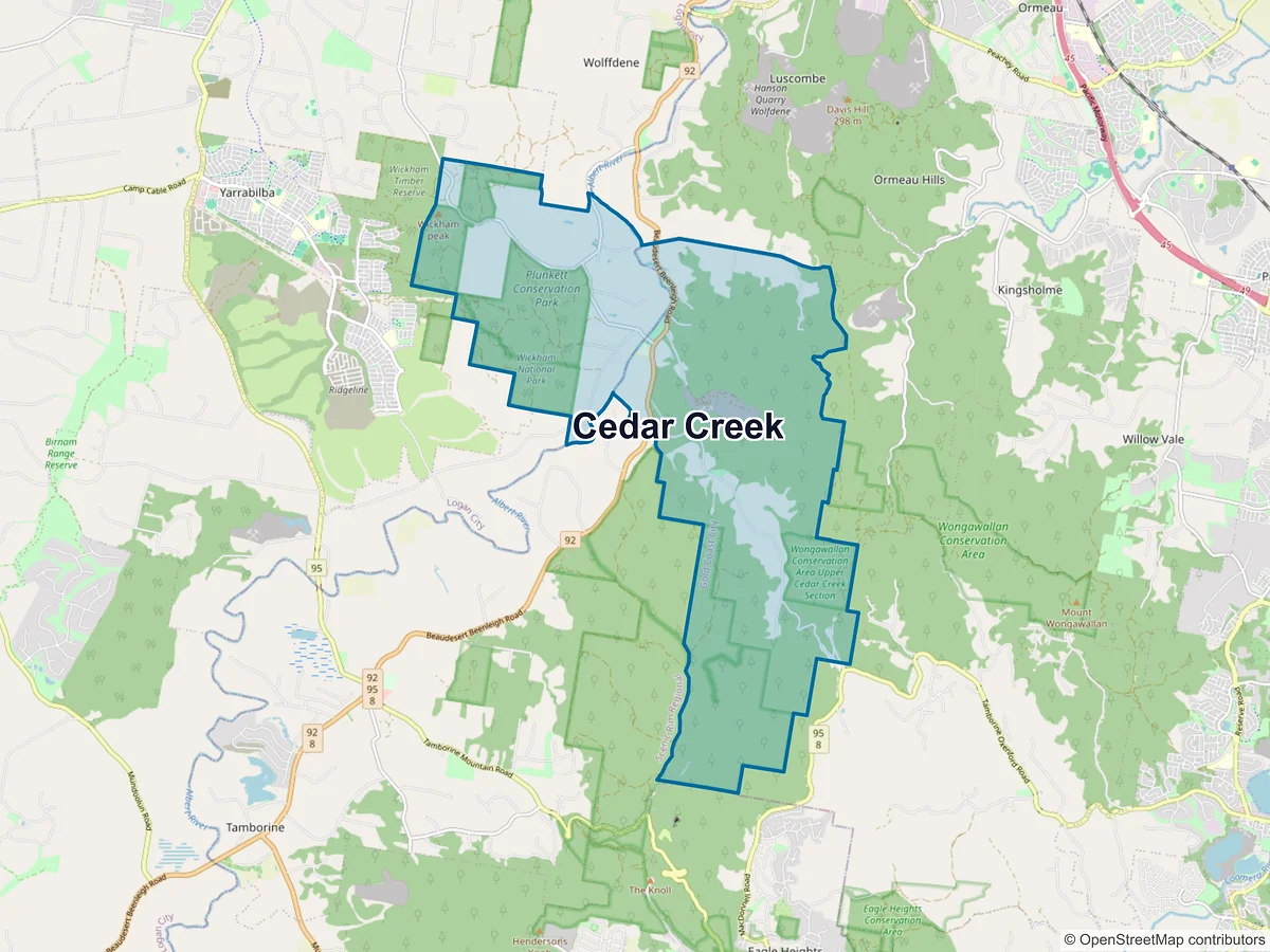 Map of Cedar Creek, QLD, Australia