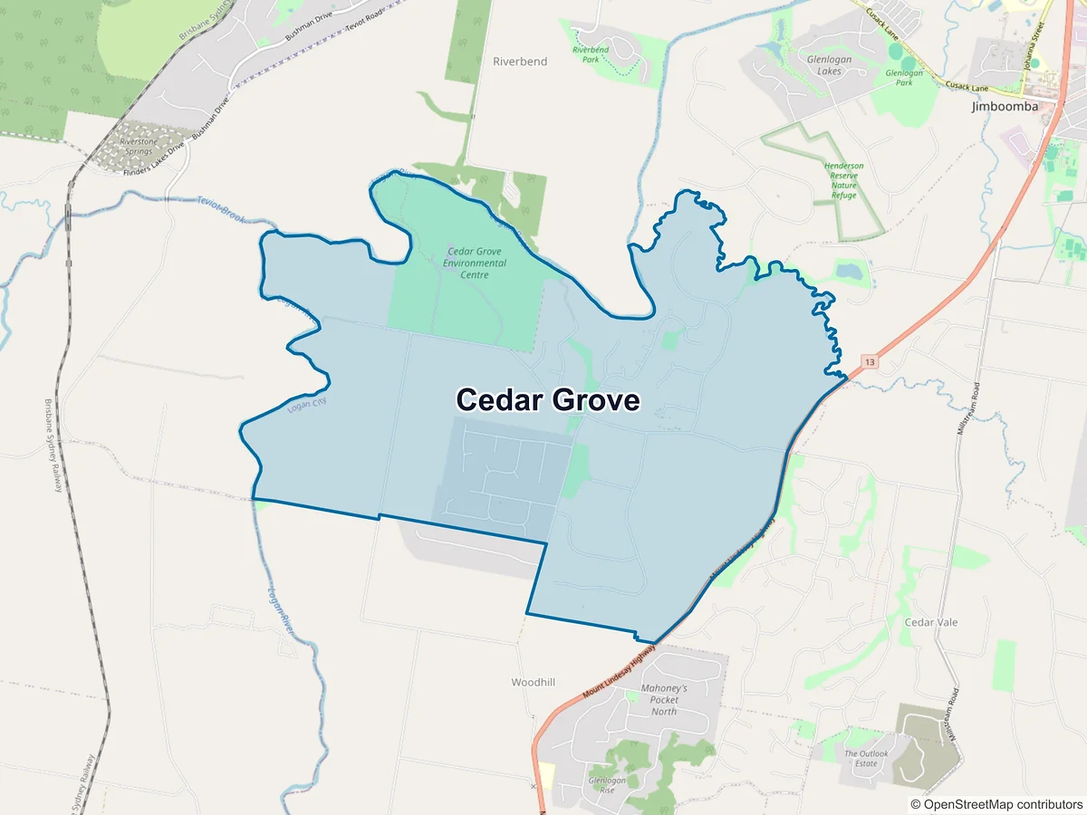 Map of Cedar Grove, QLD, Australia