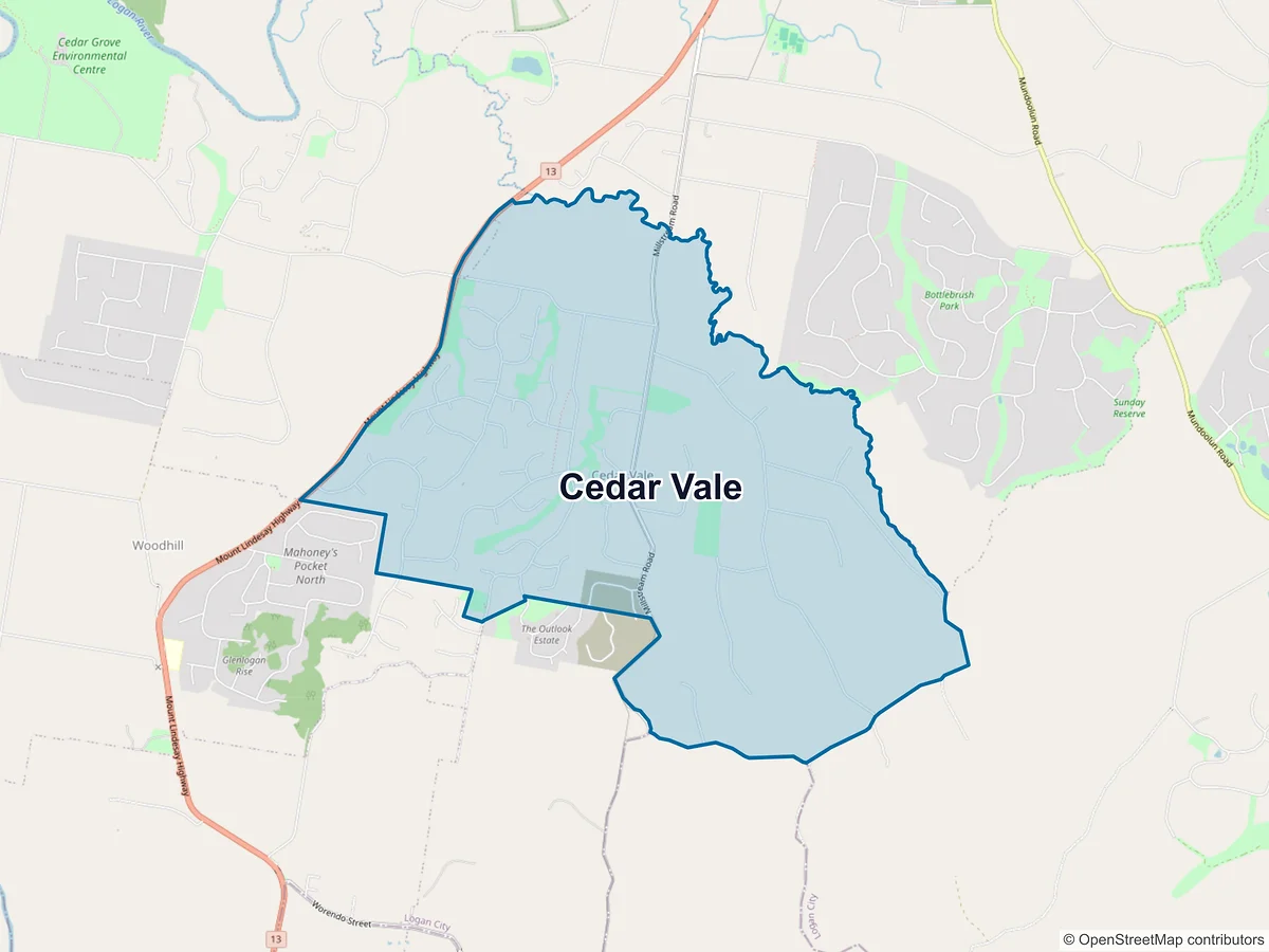 Map of Cedar Vale, QLD, Australia
