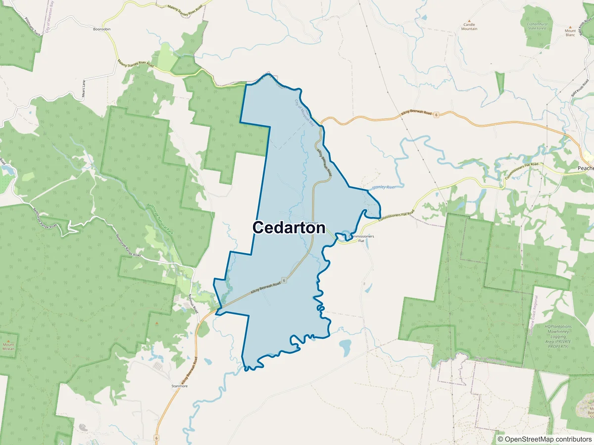 Map of Cedarton, QLD, Australia