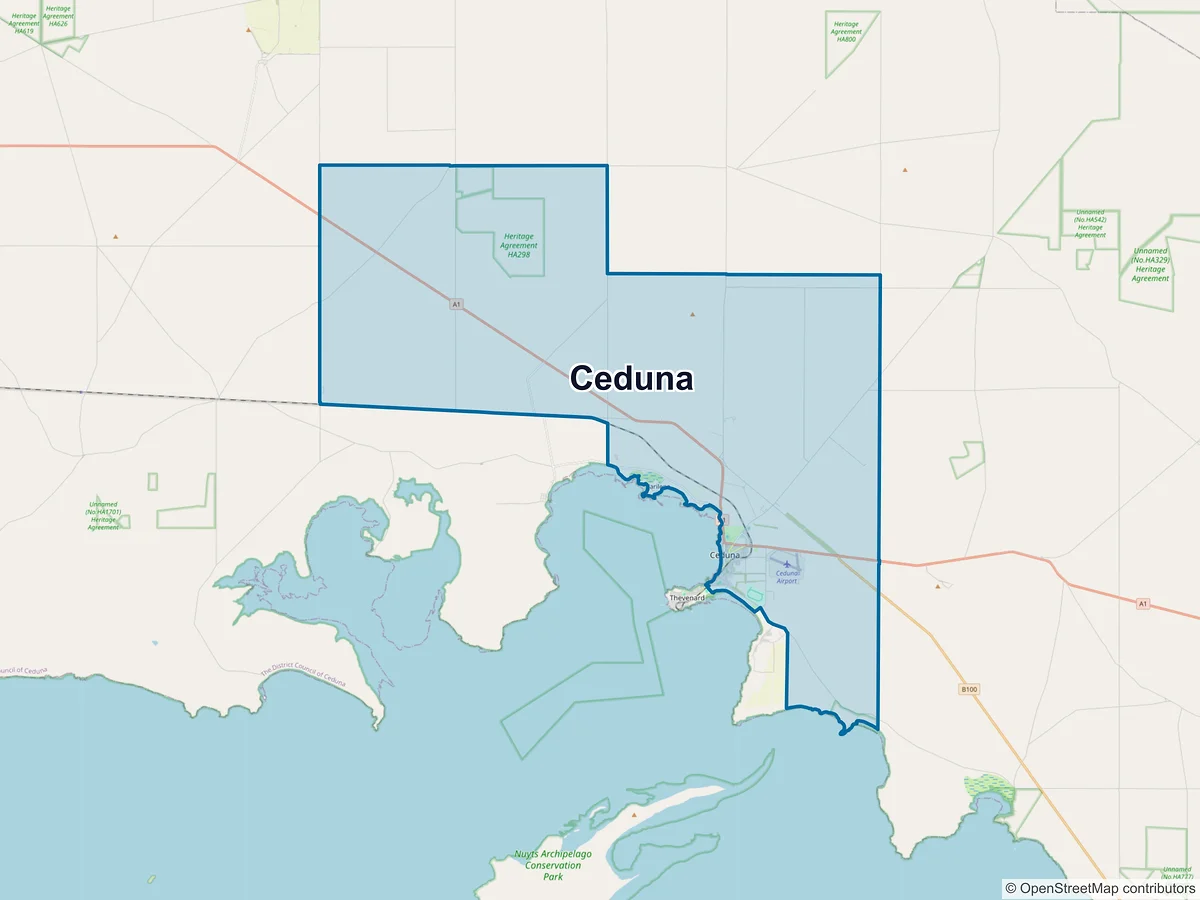 Map of Ceduna, SA, Australia